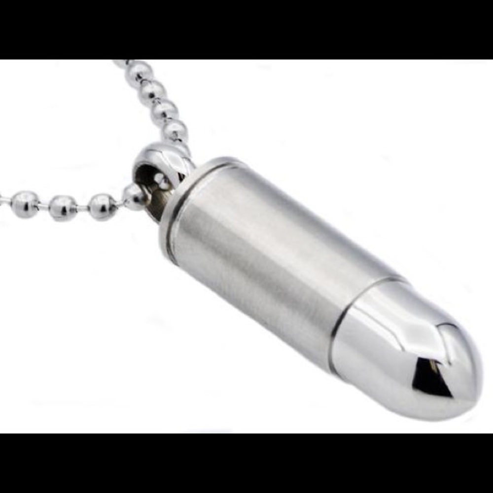 Stainless steel bullet necklace